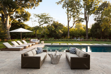 Pool - transitional backyard rectangular pool idea in San Francisco