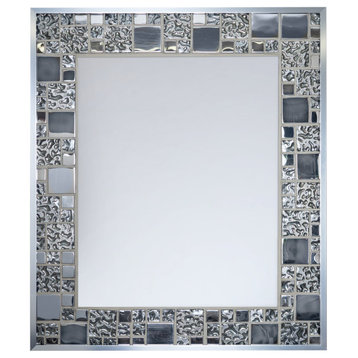Cool Metal Beauty Classic Mosaic Mirror, 24" X 30"