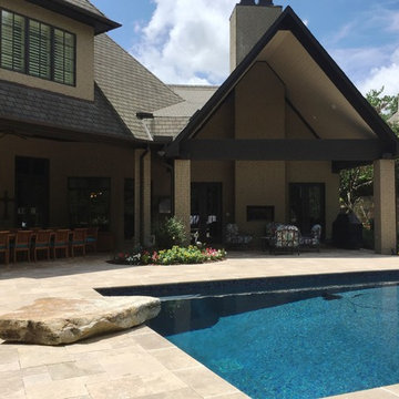 Vestavia, AL - Gunite Pool with Raised Tanning & Jumping Rock