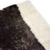 Sheep Wool Rug Yoga Meditation Mat Dark Brown White 2'6"x3'5"