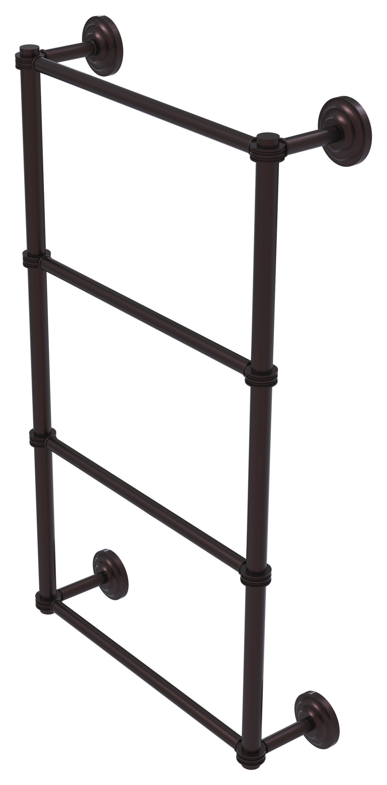 Allied Brass Waverly Place Collection 30 In. Wall Mounted 4 Tier Ladder Towel Bar With Dotted Detail In Matte Black Wp 28 30 Bkm