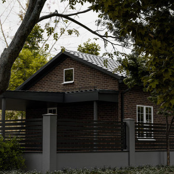 Modern Brick House in a Forest Setting