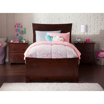 Metro Twin Extra Long Bed, Matching Footboard/Twin Extra Long Trundle, Walnut