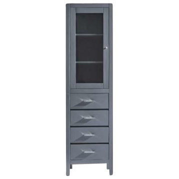 Virtu USA Wellmont 20" Modern Side Cabinet, Gray