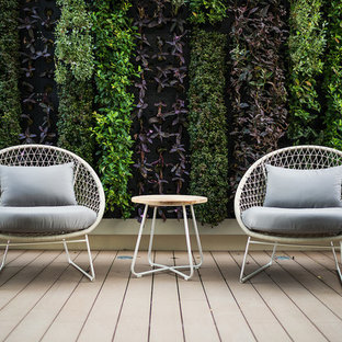 他の地域のトランジショナルスタイルのおしゃれなデッキ (壁面緑化) の写真