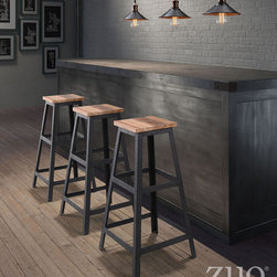 Zuo Cora Barstool Distressed Natural - SKU: 98314 - Products