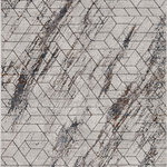 KAS - KAS Inspire 7503 Elliott Vintage and Distressed Rug, Ivory, 6'7"x9'6" - Inspire is a collection of trendy transitional and traditional machine woven rugs with metallic highlights throughout. These beautiful rugs are made in Turkey of shrink polyester and polyester with a 1/4" pile height.