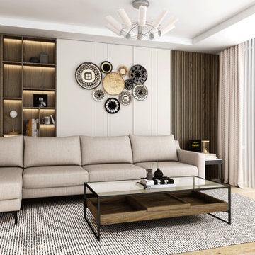 Cosy Living Room with Alpine White & Washiba Brown Supplied by Inspired Elements