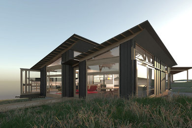 Modelo de diseño residencial de estilo de casa de campo de tamaño medio