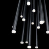 Cascade LED 15-Light Etched Glass Round Chandelier 3500K, Black