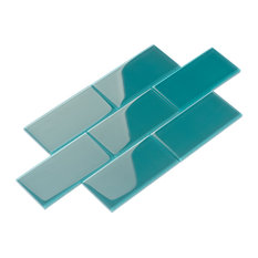 3"x6" Glass Subway Collection, Dark Teal