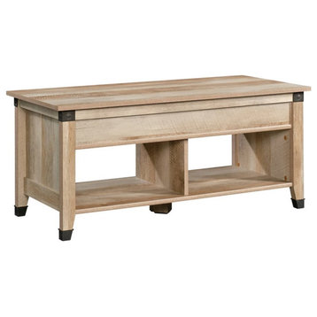 Sauder Carson Forge Engineered Wood/Metal Lift-Top Coffee Table in Lintel Oak