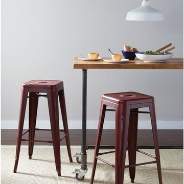 Office Star Bristow 26" Antique Metal Barstools - 2 Pack