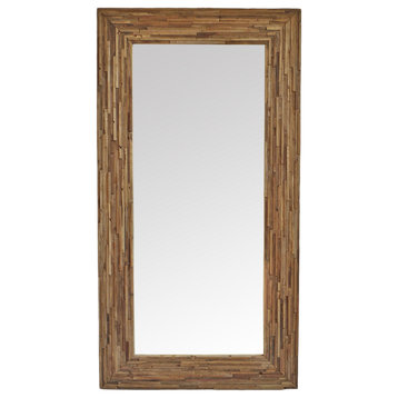 Salvaged Wood Strip Large Mirror