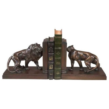 Lion And Lioness Bookends