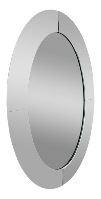 Oval Bevel Edge Trim Overlay Decorative Wall Mirror Contemporary Oval Bevel Edge Trim Overlay Decorative Wall Mirror