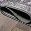 My Magic Carpet Washable Rug Dardon Bordered Grey, 2.5' X 7'