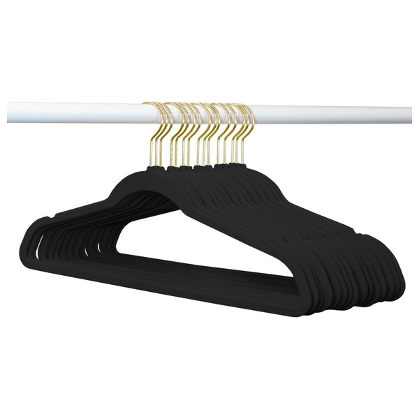 Hangon Combo Set Plastic Shirt/&Pants Hangers 17 Inch /& 12 Inch Black 30 Pack