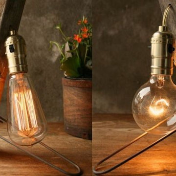 Rustic Reclaimed Wood Table Lamp