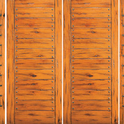 Exterior Prehung Double Door with Two Sidelites, Knotty Alder Flush - Front Doors