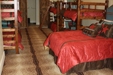Bedroom - rustic bedroom idea in Other