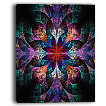 "Multi Color Fractal Flower Pattern" Large Canvas Print, 12"x20"