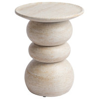 Studio London Elegant Silfi Travertine Effect Stool for Modern Home Bedroom