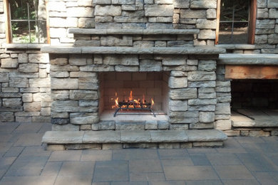 Stone Fire Place in Outdoor Living Space