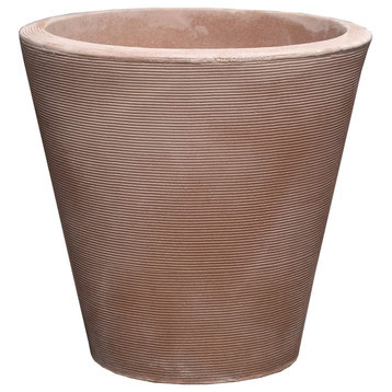 Crescent Garden Madison Planter, Double-Walled Plant Pot, 14" (Weathered Terraco