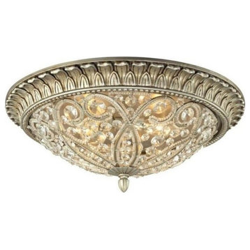 Andalusia 4-Light Flush Mount, Aged Silver