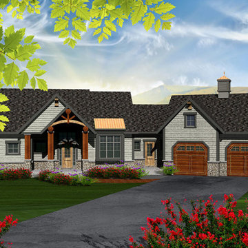 Walkout Craftsman Ranch Plan #46914LL