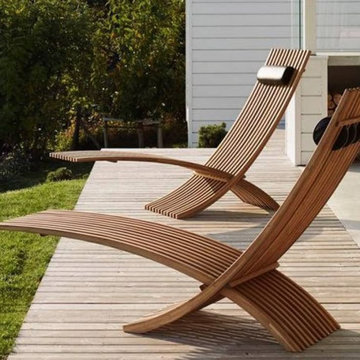 Nozib modern wooden chaise lounge
