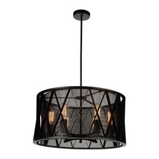 CWI Lighting 9889P24-6-101 6-Light Chandelier With Black Finish
