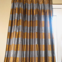 Custom Curtains Silk Plaid French Pleat - Curtains