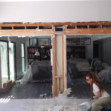 removing the column in the office opening