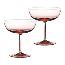 Monique Lhuillier Waterford Blush Champagne Coupes, Set of 2 - Everyday Glasses