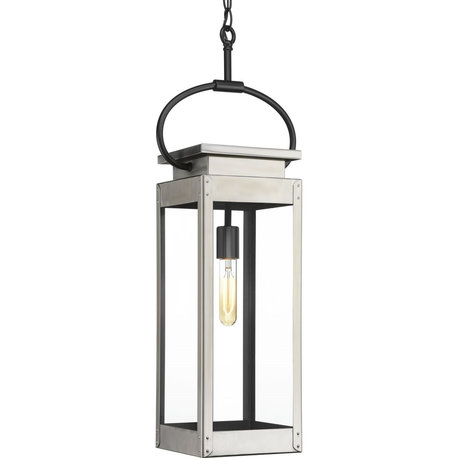 Progress Lighting Union Square 1-Light Hanging Lantern, Stainless Steel