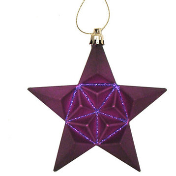 Matte Glittered Shatterproof Christmas Ornaments, Set of 12, Matte Purple