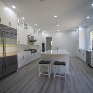 Kitchen island designed to improve circulation and workflow