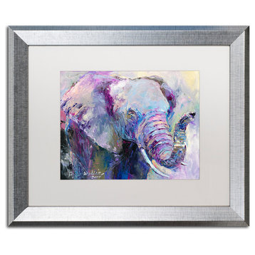"Blue Elephant" by Richard Wallich, Matted Framed Art