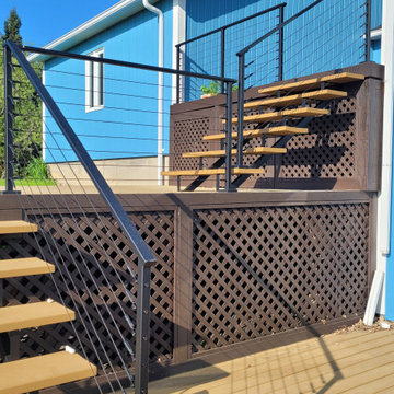 Modern Cable Railing on Multi-Level Deck – Quebec Project