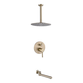 360 Degree Rotation Tub Spout and Shower Faucet With Rough-in Valve ...