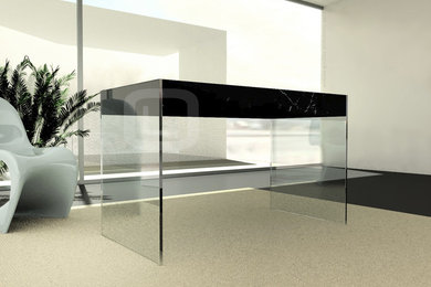 Zero Gravity Concept - Lightened marble supported by glass - desk (consolle) #01