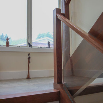 Project #78 | Modern Wood Staircase with Glass Panels