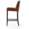 Urban-Rustic Chestnut Leather Counter Stool
