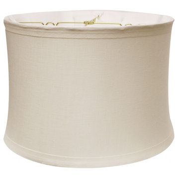15" Snow Drum Trimmed Linen Lampshade