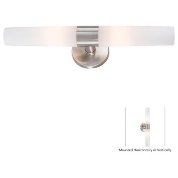 George Kovacs P5042-144 Saber - 2 Light Wall Sconce in Brushed Stainless Steel