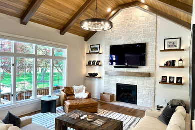 Living room - modern living room idea in Cleveland
