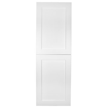 Fruitville Shaker Style Frameless Recessed Wood Pantry Cabinet, 14x68, White Enamel