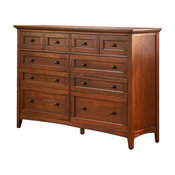 A-America Westlake 10-Drawer Master Dresser, Cherry Brown